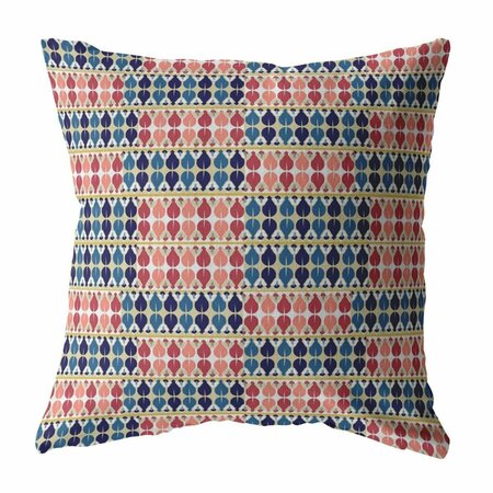 HOMEROOTS 16 in. Spades Indoor & Outdoor Zippered Throw Pillow Red & Blue 412993